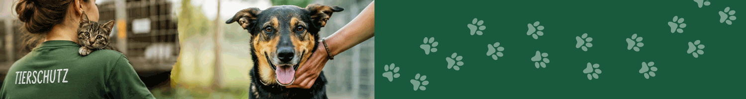 Nahaufnahme einer Person die eine Katze hält und ein Hund der gestreichelt wird, die Tierschutz repräsentieren.